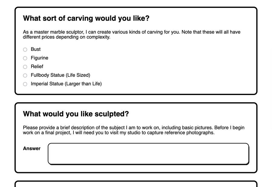 example image of a form being filled out
